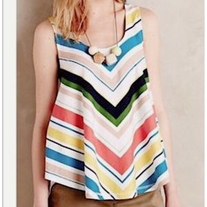 Anthropologie Deletta Chevron Swing Tank XS